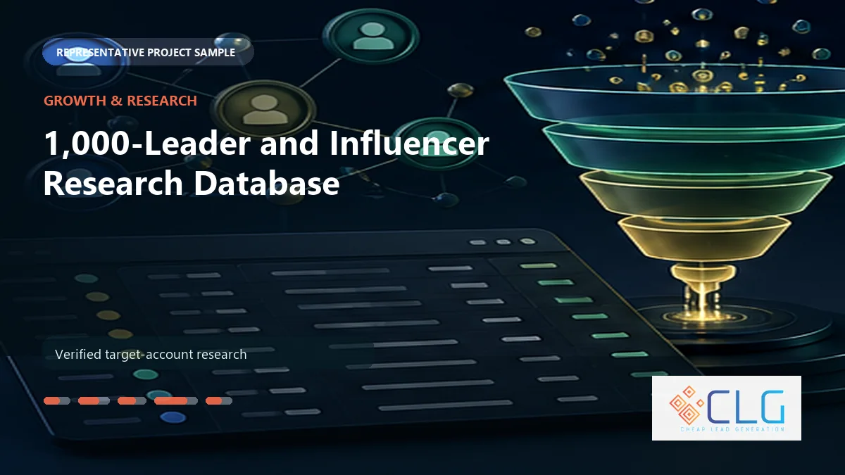 1,000-Leader and Influencer Research Database work sample by Cheap Lead Generation