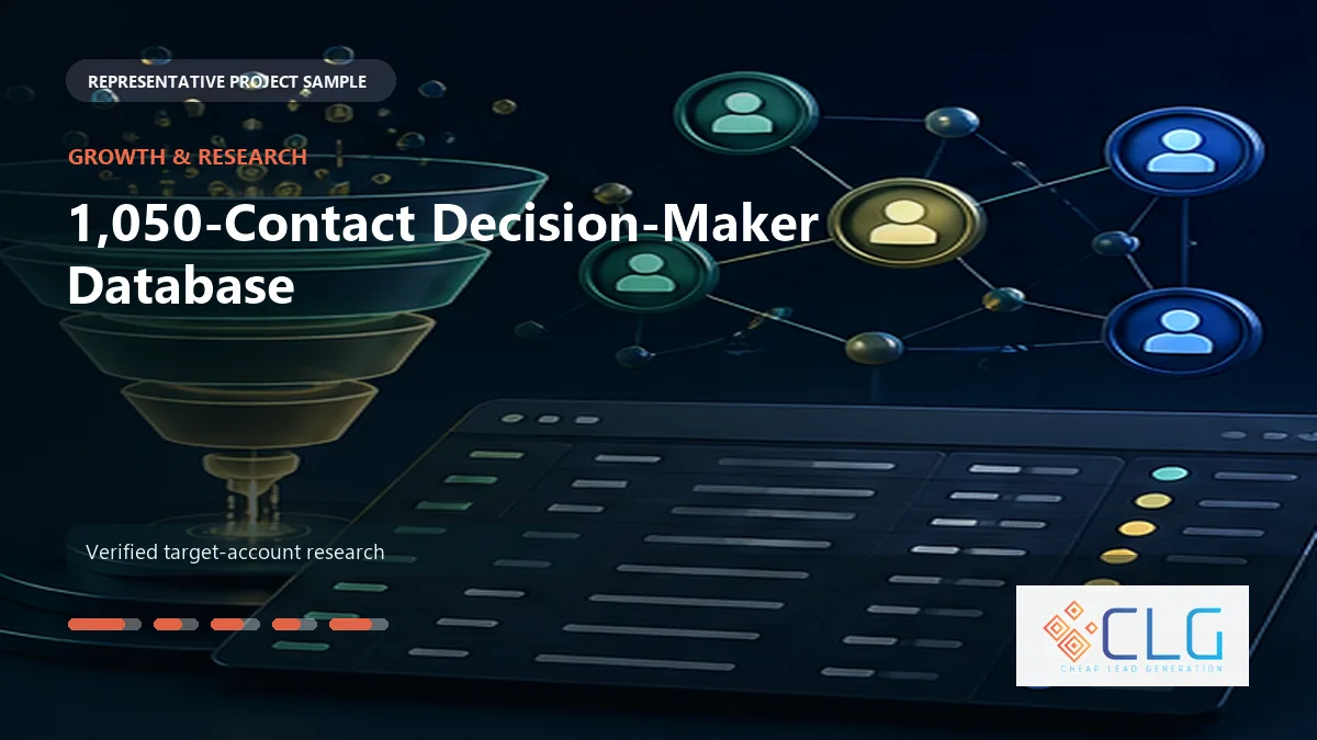 1,050-Contact Decision-Maker Database work sample by Cheap Lead Generation