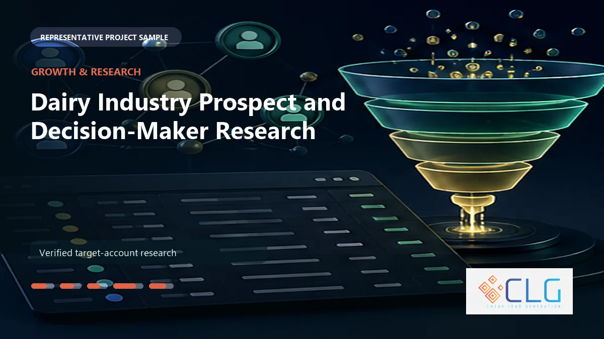 Dairy Industry Prospect and Decision-Maker Research work sample by Cheap Lead Generation