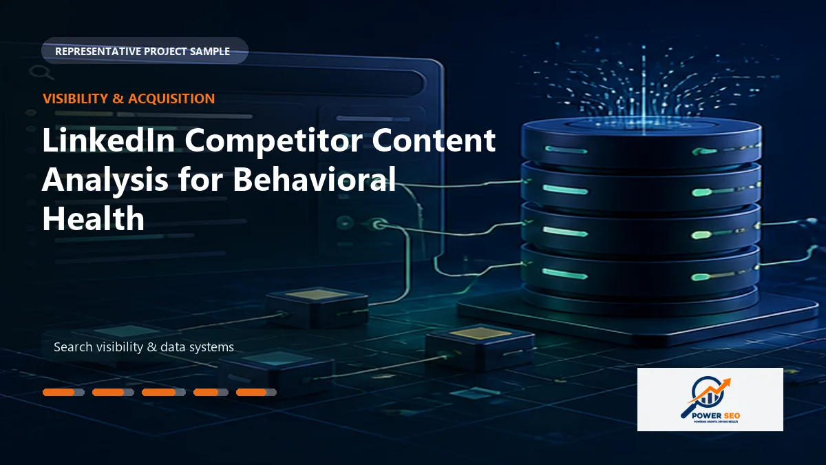LinkedIn Competitor Content Analysis for Behavioral Health work sample by Power SEO Agency