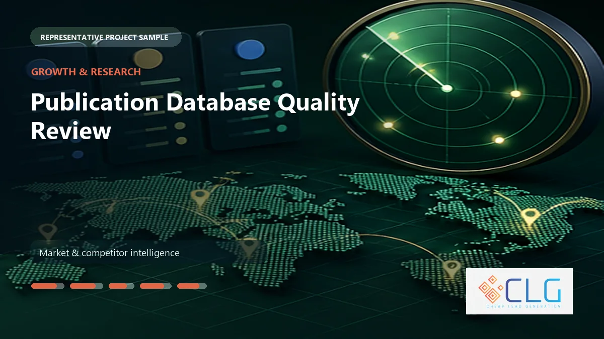 Publication Database Quality Review work sample by Cheap Lead Generation