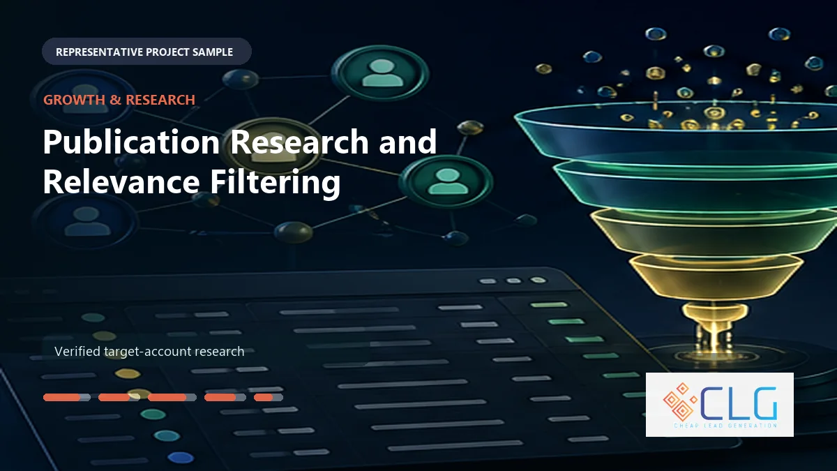 Publication Research and Relevance Filtering work sample by Cheap Lead Generation