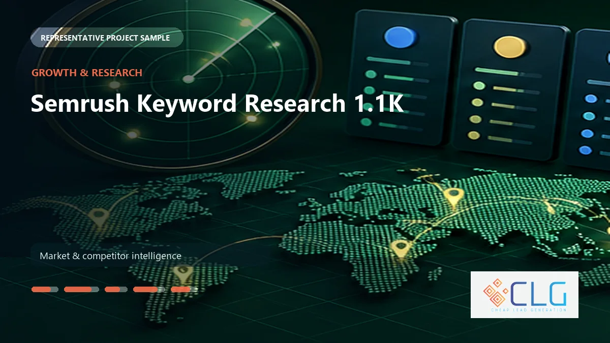 Semrush Keyword Research 1.1K work sample by Cheap Lead Generation