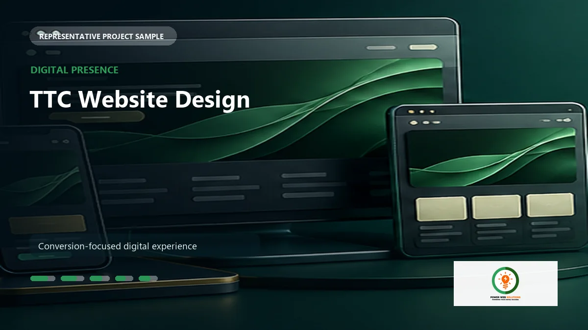 TTC Website Design work sample by Power Web Solutions